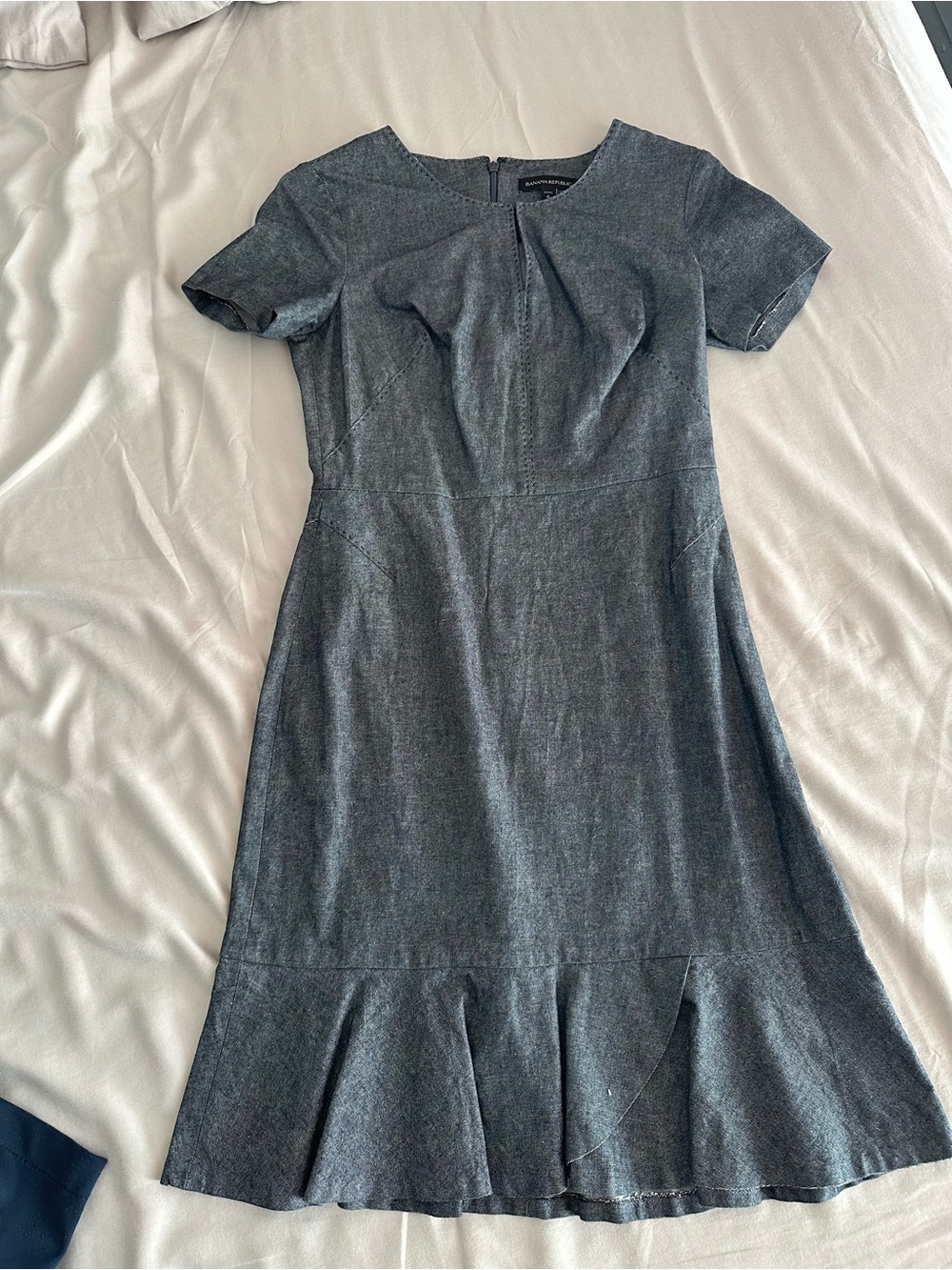 Banana Republic Charcoal Gray Short-Sleeve A-Line Dress